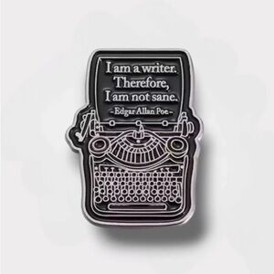 Edgar Allen Poe Typewriter Enamel Pin